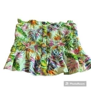 Style Envy Tropical birds of paradise cropped tube top